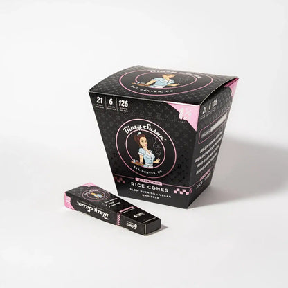Blazy Susan | Ultra Thin Rice Pre-Rolled Cones – 1 ¼ Size (6 Count Pack)
