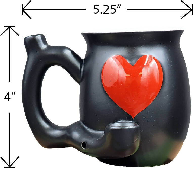 Roast & Toast Mug Pipe - Embossed Red Heart Mug