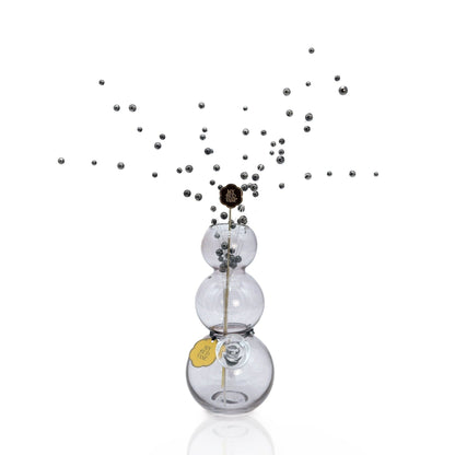 Bubbles Vase Bong - smokey grey hobnail glass