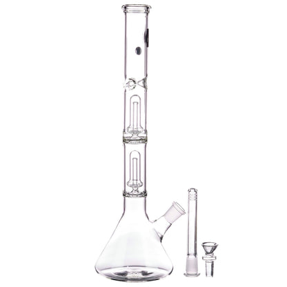 LA Pipes 14” Double Showerhead Perc Beaker Bong