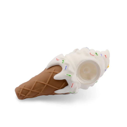 LIT® Silicone | 5" Ice Cream Cone Hand Pipe  (TS125W)