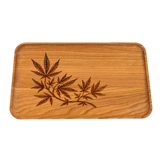 Leaf Rolling Tray - cannabis leaf design