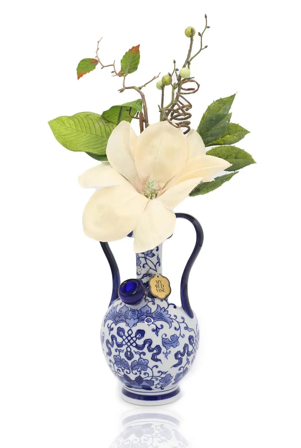 Double Happiness Vase Bong - blue and white porcelain