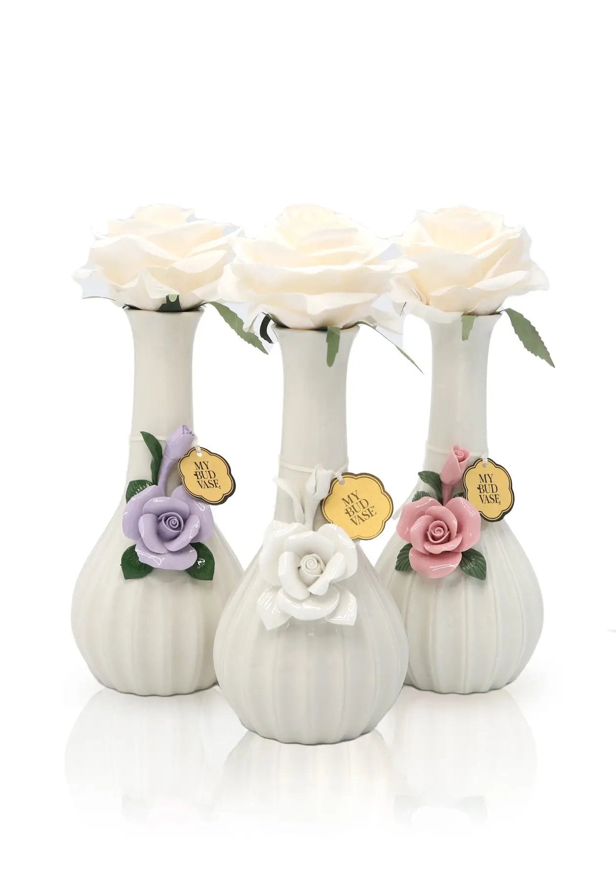 Rose Vase Bongs - lilac, ivory and pink porcelain