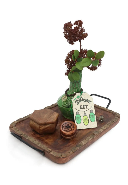 Woodland Turtle Set - Turtle vase bong with matching tray and stash
