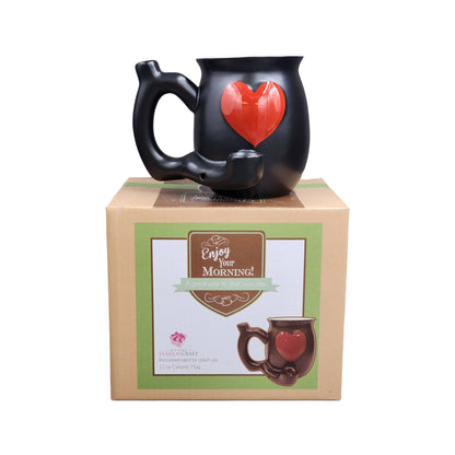 Roast & Toast Mug Pipe - Embossed Red Heart Mug