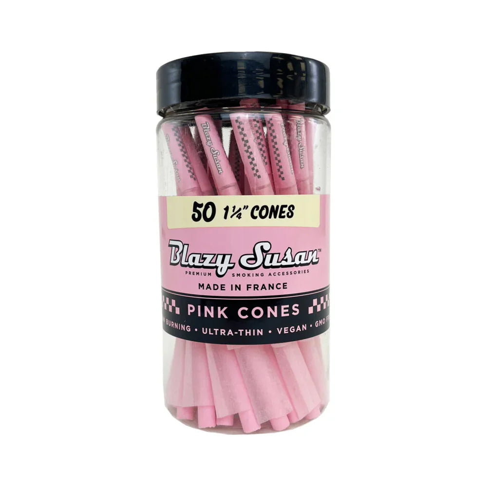 Blazy Susan | Pink Pre-Rolled Cones – 1 ¼″ - 50-Count Jar