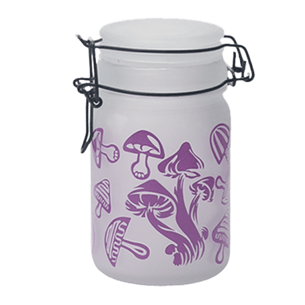 Purple Mushroom Glass Storage Jars