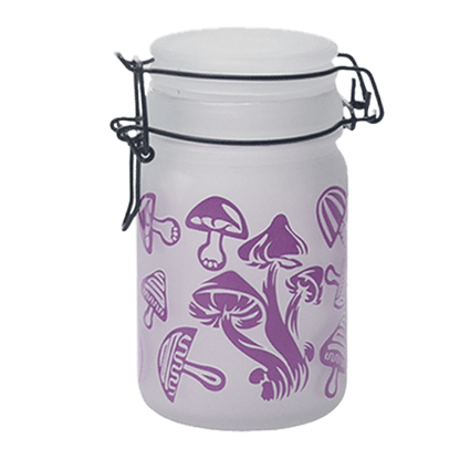Purple Mushroom Glass Storage Jars