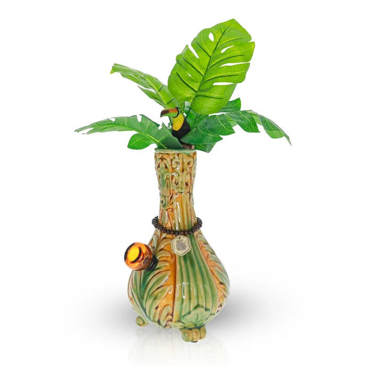 TocaCabana Vase Bong - tropical porcelain with toucan poker
