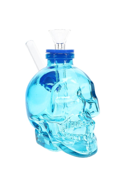Colored Skull Glass Bong “Bone Bank” – 4″