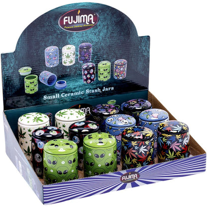 12ct Fujima 2.75" Ceramic Stash Jars & Lids | Display