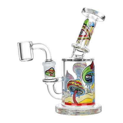 Fungi Eyes Glow In The Dark Glass Dab Rig - 6"