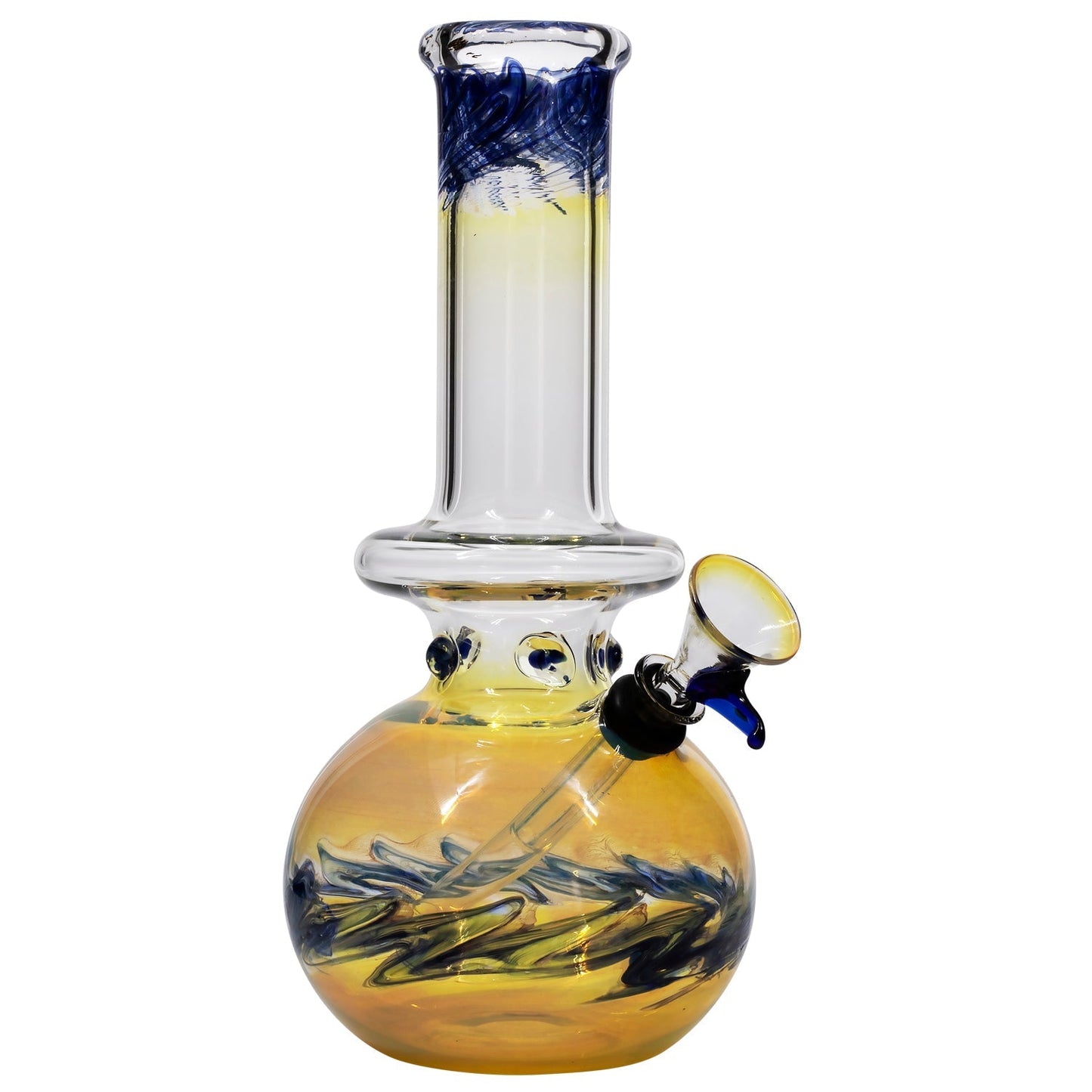 LA Pipes Time Traveler Silver Fumed Pull-Stem Bubble Bong 8"