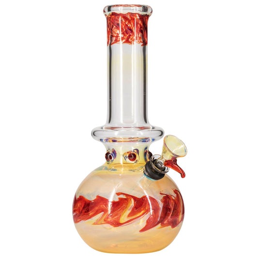 LA Pipes Time Traveler Silver Fumed Pull-Stem Bubble Bong 8"