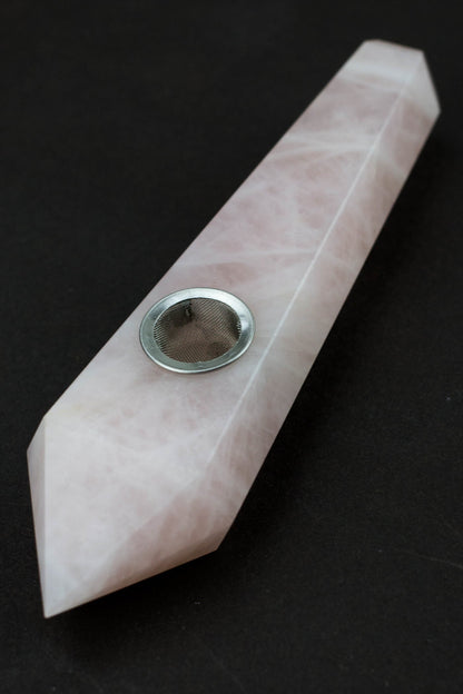 Acid Secs - Pink Rose Quartz Smoking Pipe