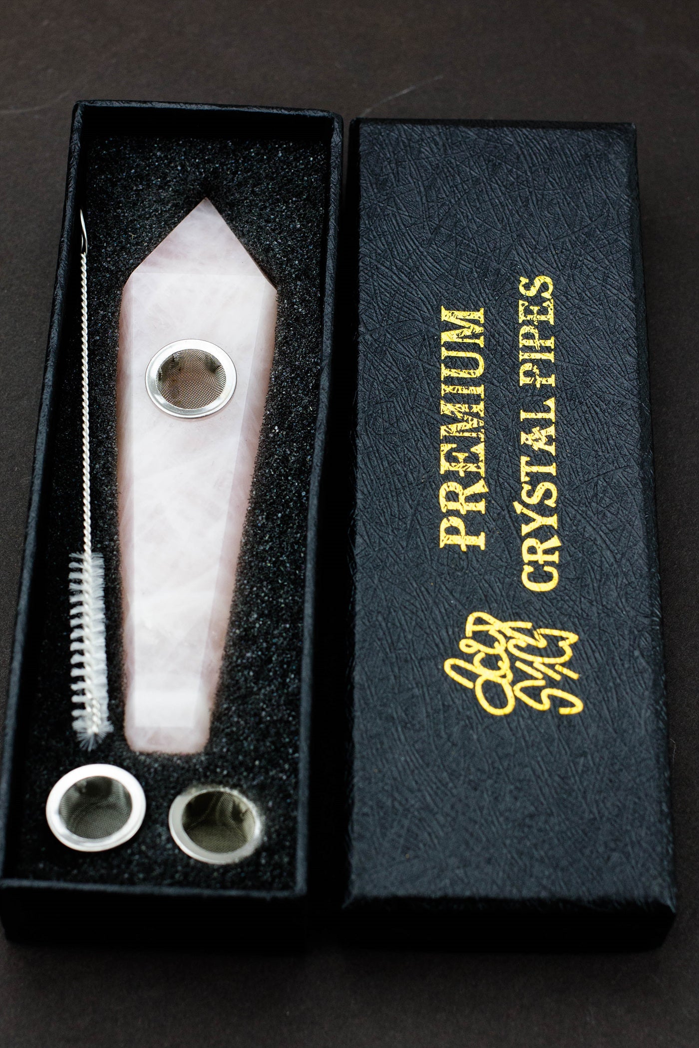 Acid Secs - Pink Rose Quartz Smoking Pipe