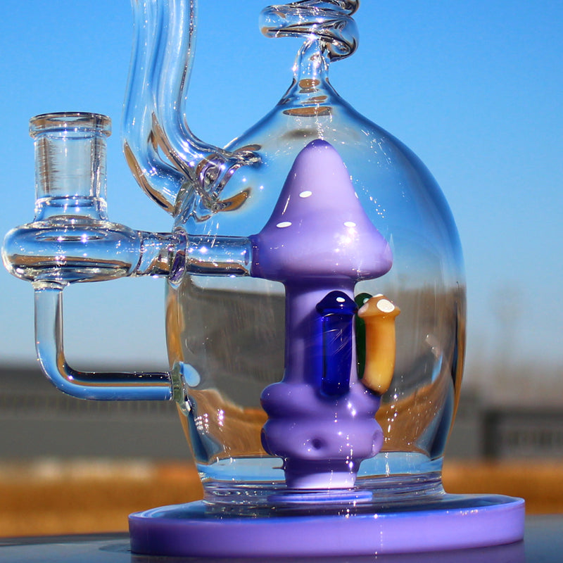 11" Desert Robot | Glass Spiral Mushroom Recycler-style w/ Circ Percolator