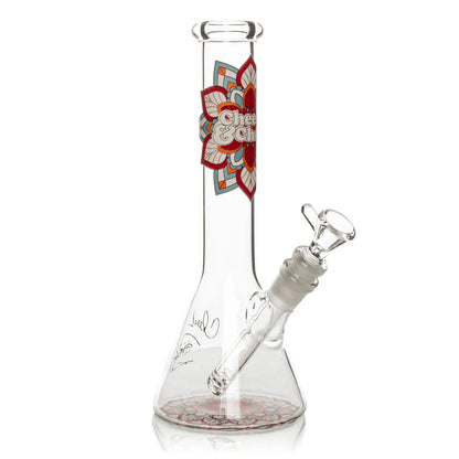 Cheech & Chong® Glass | 10" Mandala Glow in the Dark Beaker (CC174)