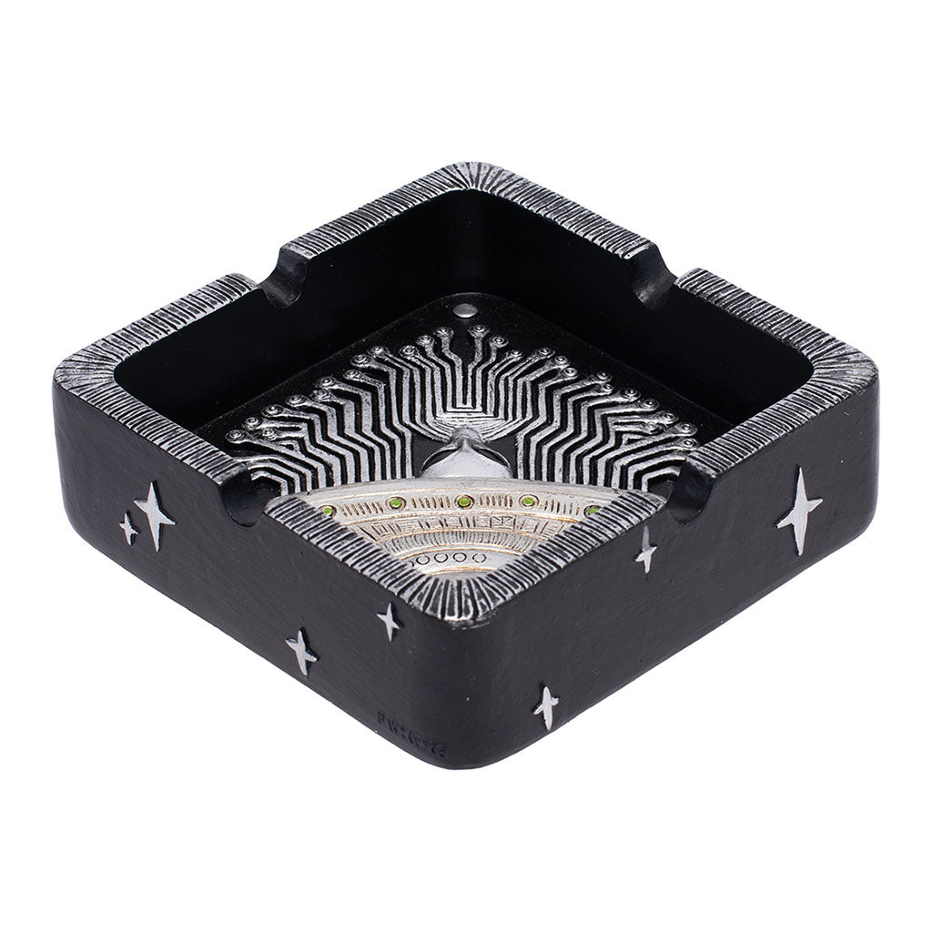 SILVER UFO ASHTRAY