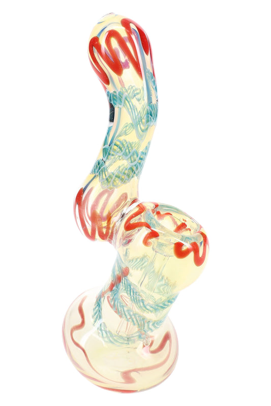 Color-Changing Striped Glass Sherlock Bubbler “Stripe Shift” – 5½″ – Assorted Colors