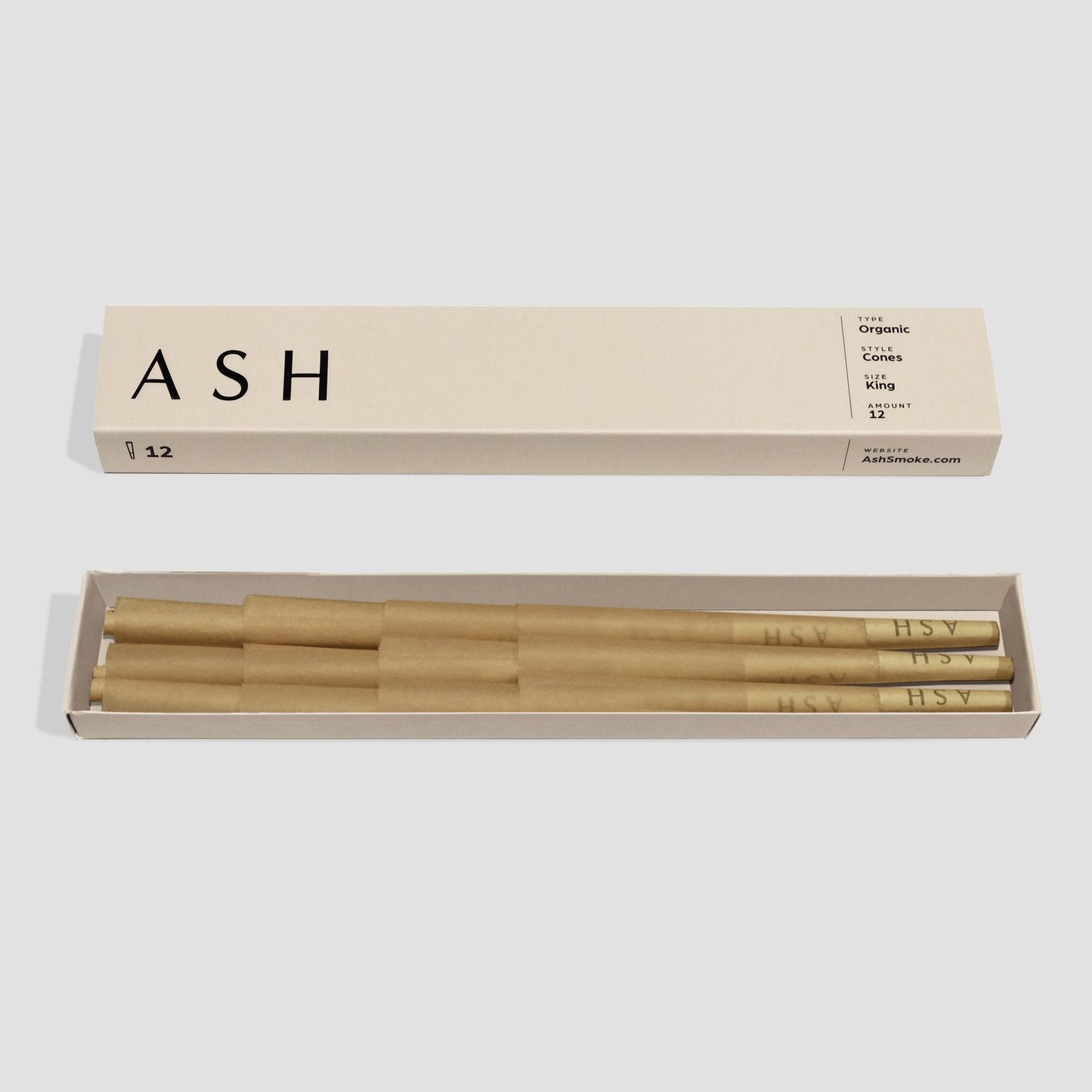 12ct ASH Pre-rolled Cones | Organic | Display Box