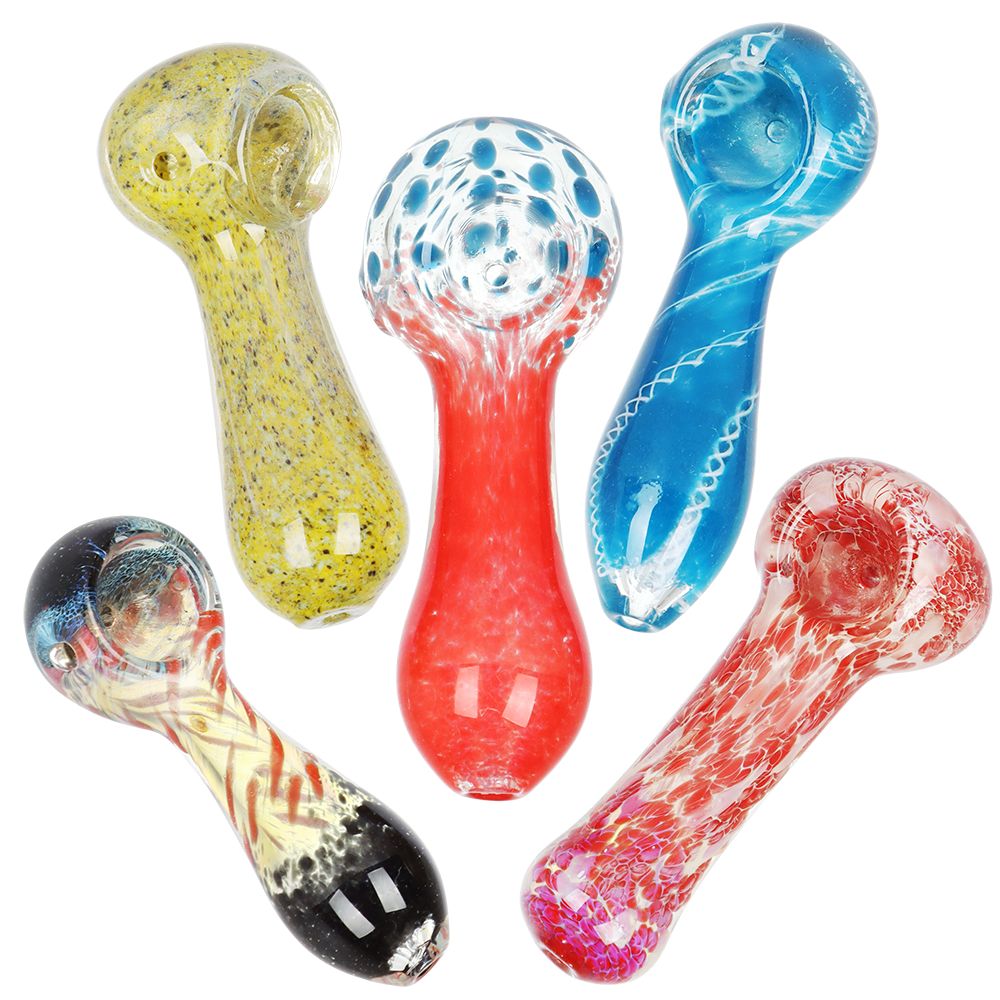 40ct Assorted Spectrum 3.5" Glass Spoon Pipes | Display Bundle