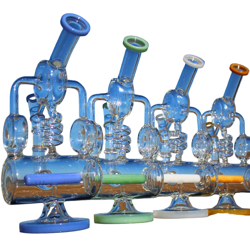 12.5" Desert Robot | Glass Recycler-style w/ Inline Percolator & Spring Body