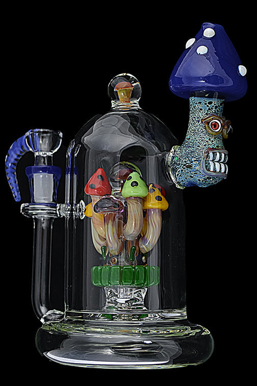 Stunning & Detailed Mushroom Glass Water Pipe - Handmade