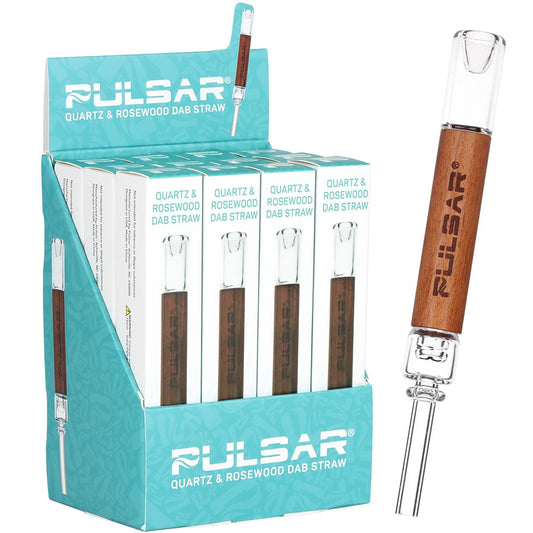 12ct Pulsar Quartz & Rosewood Deco 5.75" Dab Straws | Display