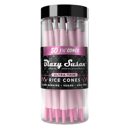 Blazy Susan Ultra Thin Rice Pre-Rolled Cones | 50ct Jar