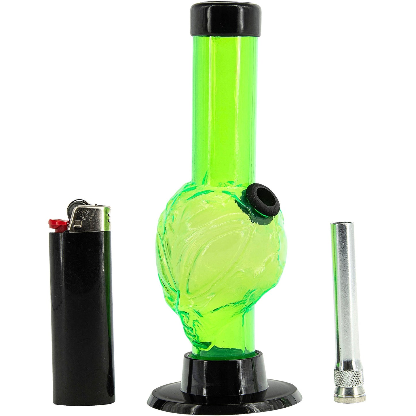 Mini Skull Acrylic Bong - 6" Tall - Multiple Colors