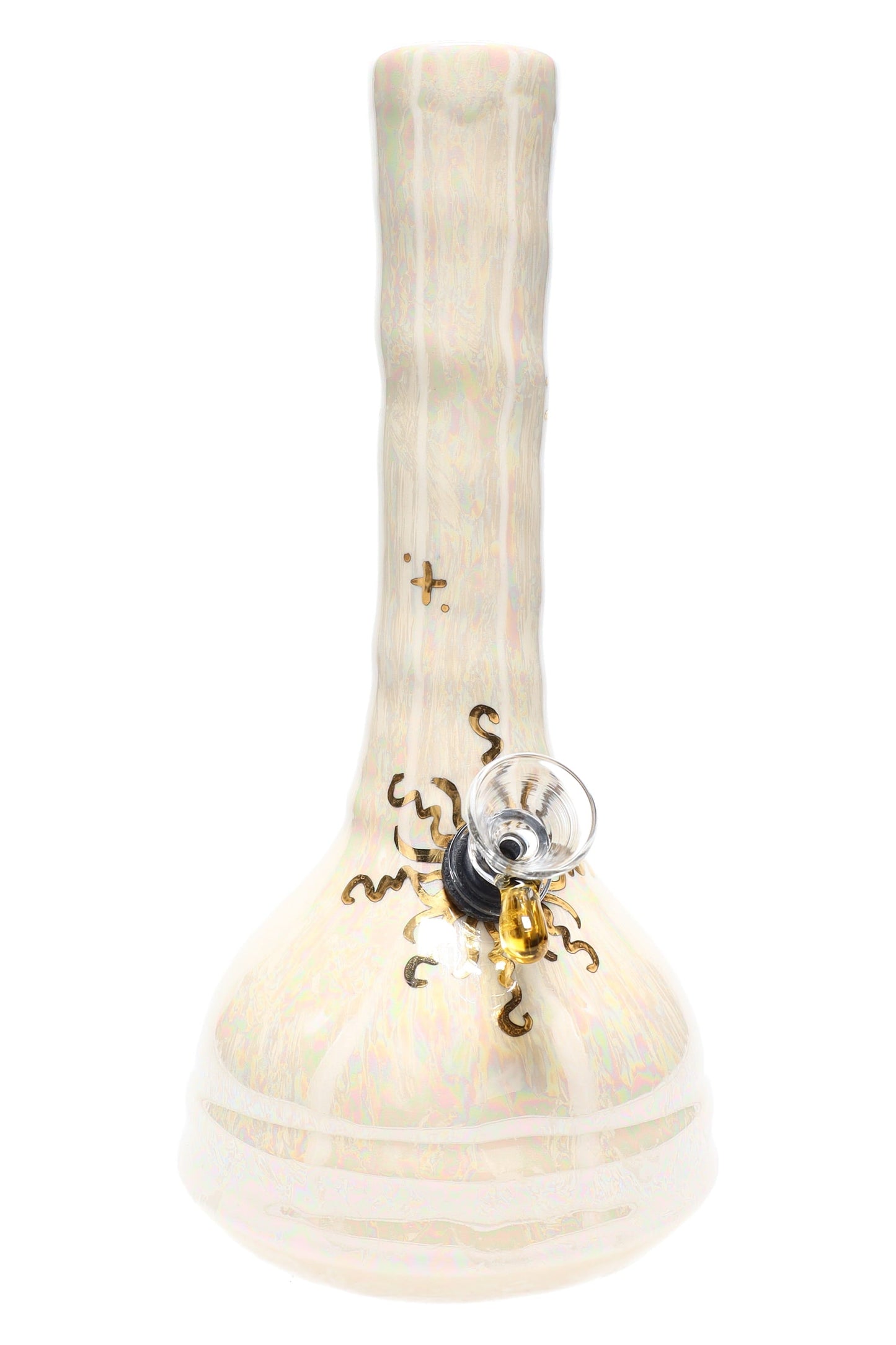 Ancient Creations 9″ Gold Sunburst Ceramic Beaker Bong