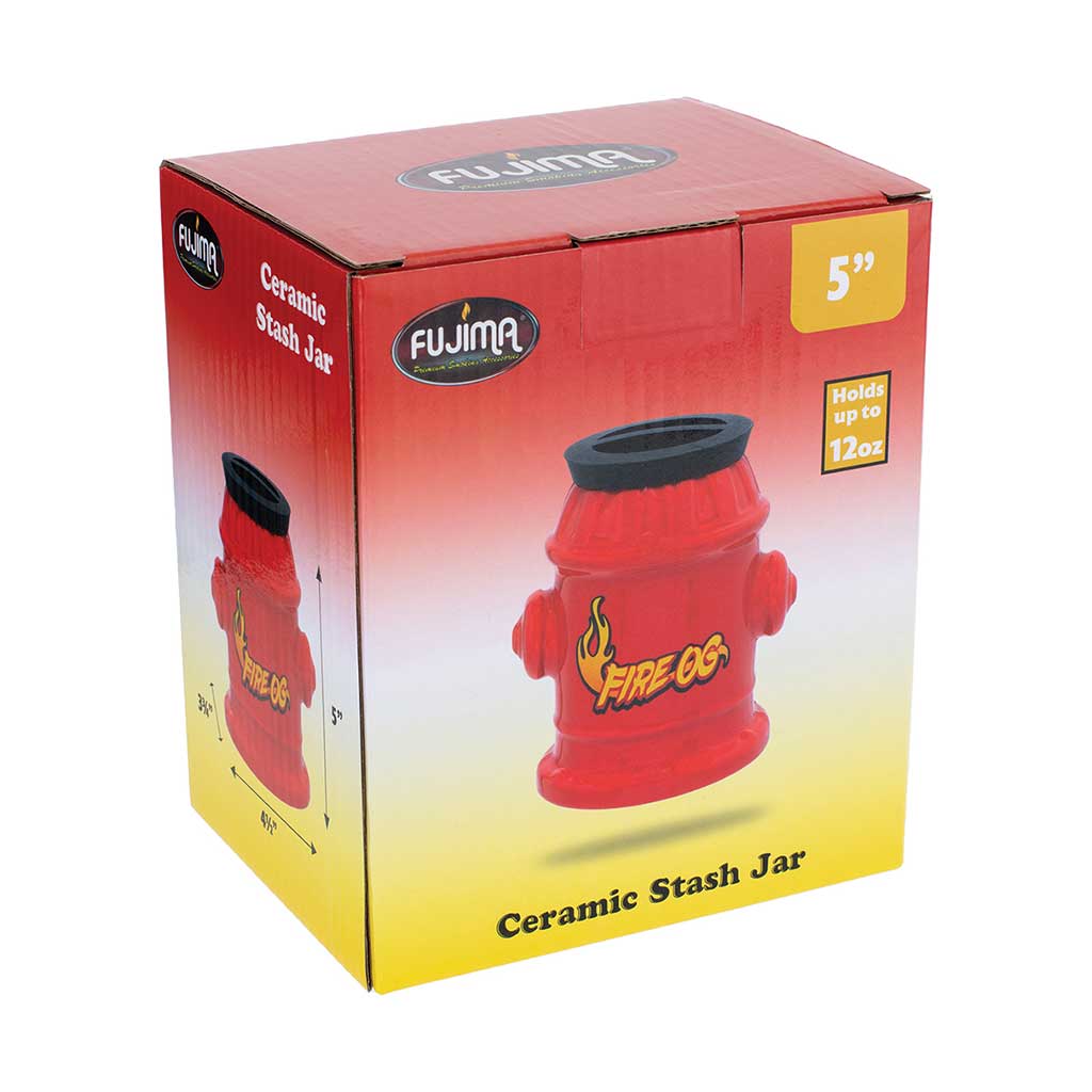 LARGE FIRE HYDRANT CERAMIC STASH JAR