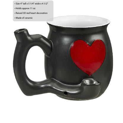 Roast & Toast Mug Pipe - Embossed Red Heart Mug