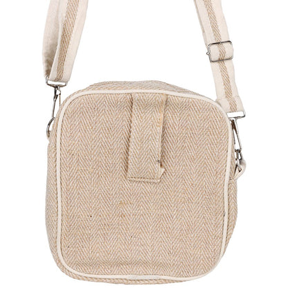 Himalayan Hemp Neutral Shoulder Bag - 8" x 7.5"