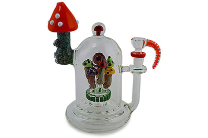 Stunning & Detailed Mushroom Glass Water Pipe - Handmade