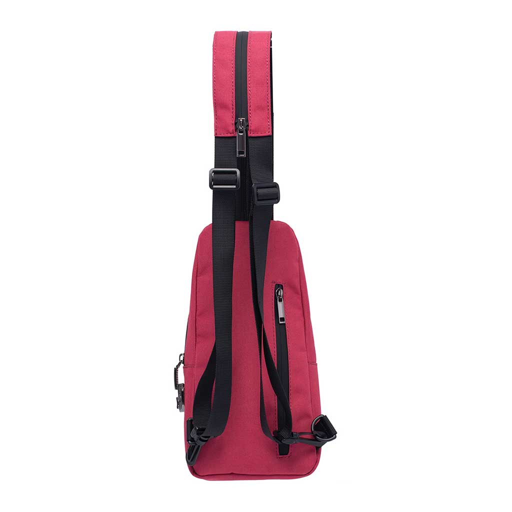Smellproof Sling Bag - 12" x 6" x 2" - Wine Red