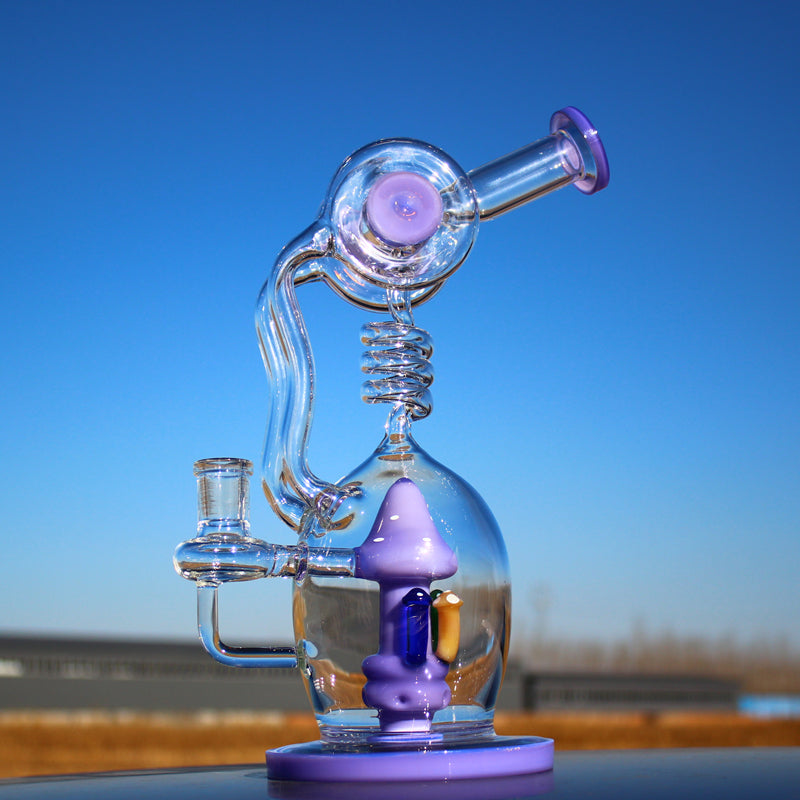 11" Desert Robot | Glass Spiral Mushroom Recycler-style w/ Circ Percolator