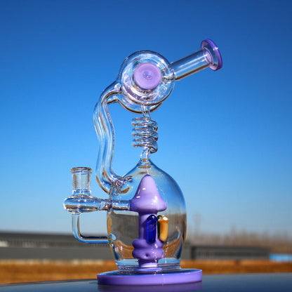 11" Desert Robot | Glass Spiral Mushroom Recycler-style w/ Circ Percolator