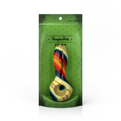 Vibrant  Linework Twist Spoon Pipe