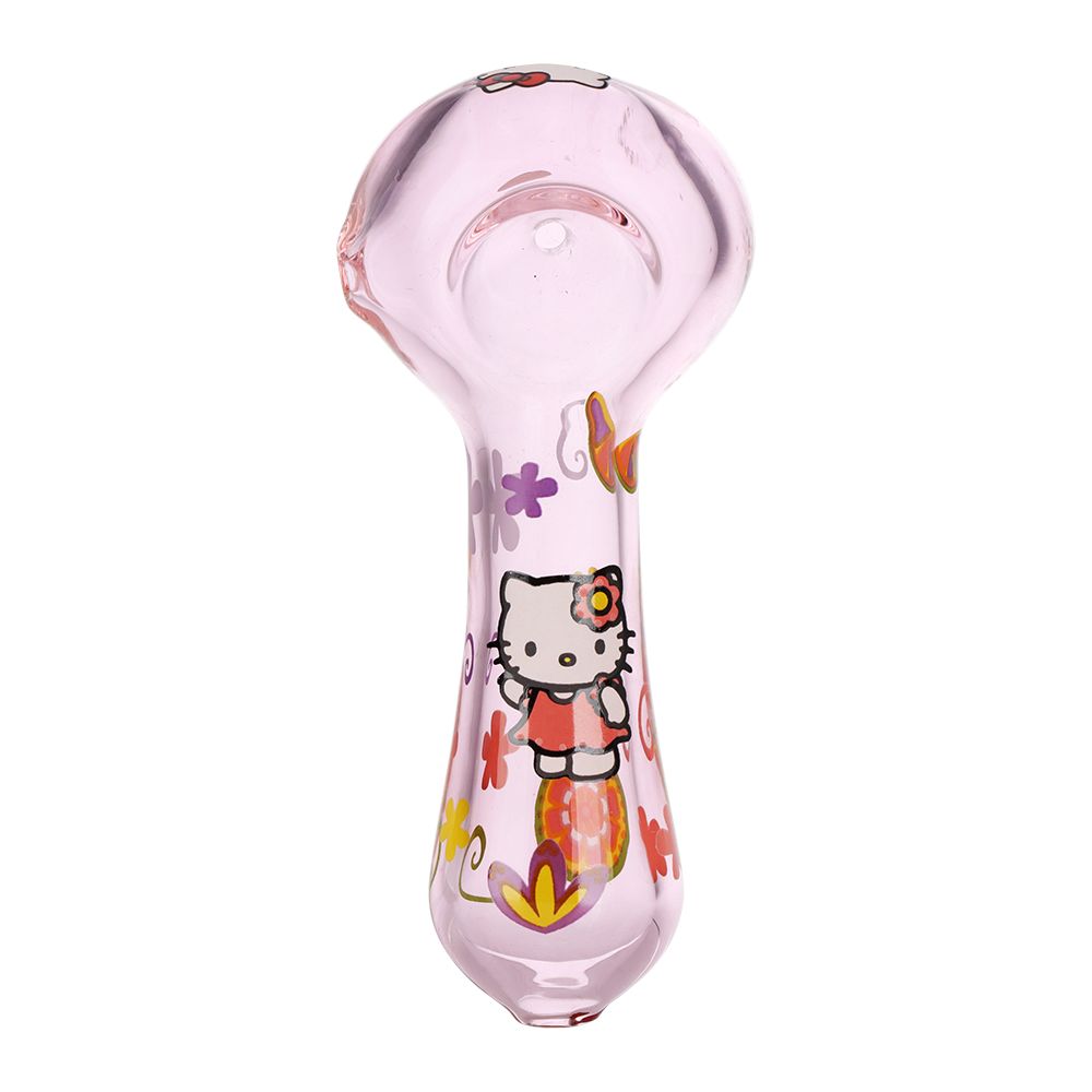 3CT BUNDLE - Hello Kitty Glass Spoon Pipe  - 4.5" / Designs Vary