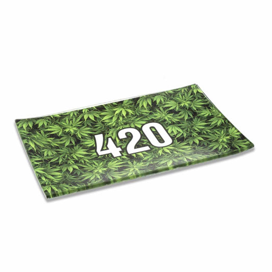 Glass "420" Rolling Tray
