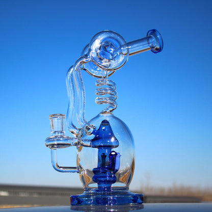 11" Desert Robot | Glass Spiral Mushroom Recycler-style w/ Circ Percolator
