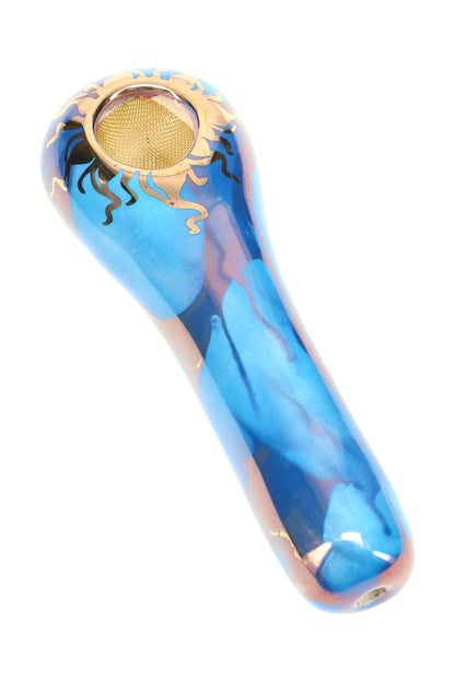 Ancient Creations Ceramics 4″ Ceramic Spoon Hand Pipe – Brass Screen – US-Made