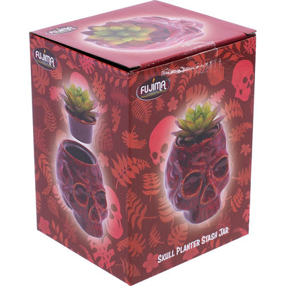 Fujima Skull Planter Reactive Glaze Ceramic Stash Jar | 4.5"