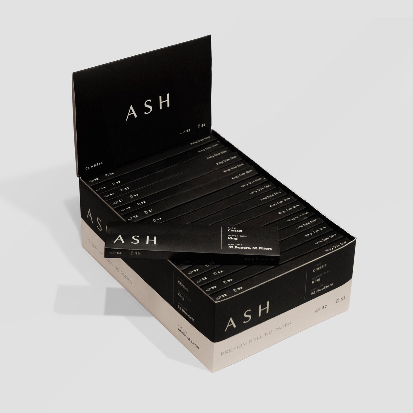 32ct ASH Rolling Papers | King | Classic | Display Box