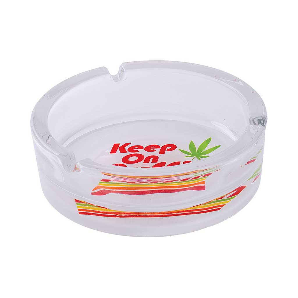 KEEP ON PUFFIN GLASS ASHTRAY