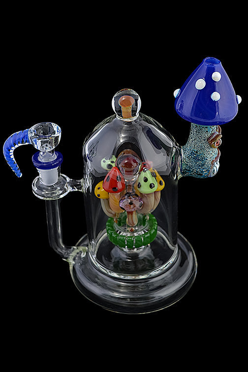 Stunning & Detailed Mushroom Glass Water Pipe - Handmade