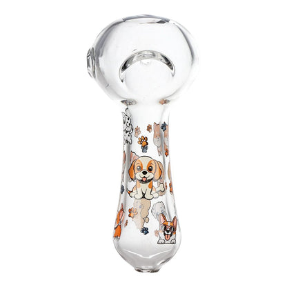 Pulsar Cute Doggies Glass Spoon Pipe - 4.5" 3ct